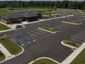 Completed recreation complex parking area documented through an as-built survey in Madison, Alabama